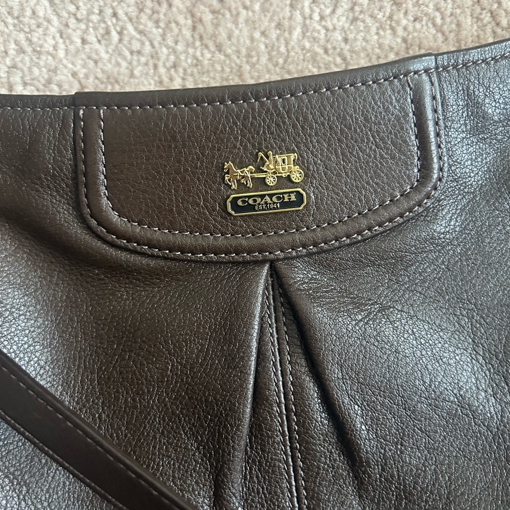 Coach Brown Leather Crossbody with Gold Hardware - Picture 4 of 4